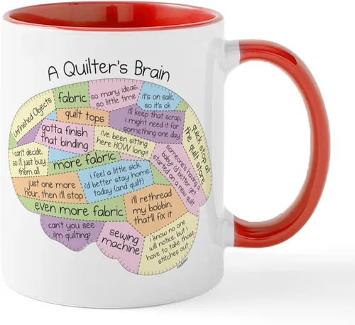 Vista 59 de CafePress I'd Rather Be Quilting Mug Taza de café de cerámica de 11 oz (11.0 fl oz)