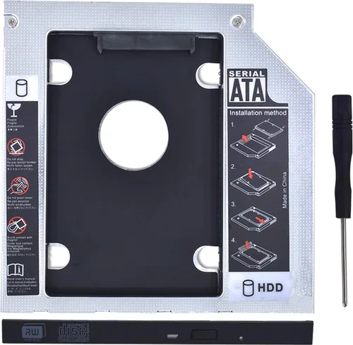 Vista 8 de 0.500 in Universal SATA 2nd HDD/SSD Caddy para Lenovo ThinkPad T420, T430, T510, T520, T530, W510, W520, W530 – Reemplaza tu bahía óptica de CD/DVD