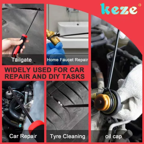 Vista 4 de Keze Juego de herramientas de 12 piezas de púas y ganchos, incluye kit de herramientas de precisión larga y mini, para sello de aceite de automóvil