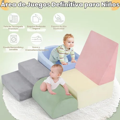 Vista 4 de Bloques de escalada de espuma Whiffee para niños pequeños, juguetes de escalada para niños pequeños en interiores, bloques de escalada para niños