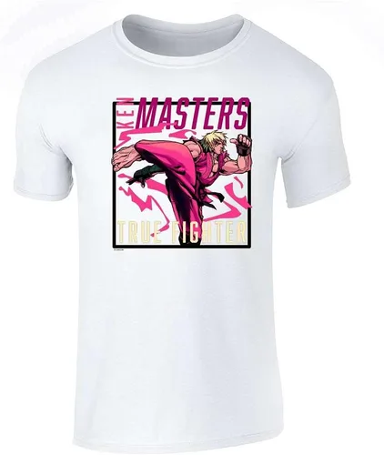Vista 12 de Pop Threads Ken Masters Street Fighter - Camiseta gráfica de Street Warrior Gamer Sstee Negro