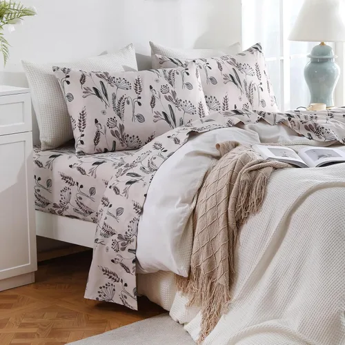 Vista 37 de Bedlifes Juego de sábanas refrescantes de 3 piezas tamaño individual con mezcla de rayón derivado de bambú, suave y transpirable, bolsillo profundo