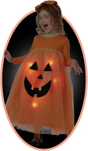 Vista 2 de Seasons Disfraz de calabaza iluminada, talla para niños de 3 a 4 años