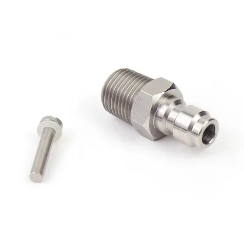 Vista 9 de Adaptador de enchufe de desconexión rápida de 0.315 in 1/8 NPT rosca macho acero inoxidable PCP Paintball accesorios de carga de aire