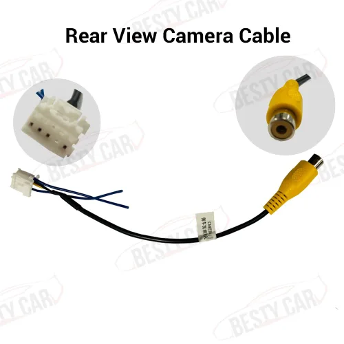 Vista 5 de Cámara de visión trasera estéreo de radio de coche en retrovisor de respaldo adaptador de entrada enchufe para el mercado de accesorios Android