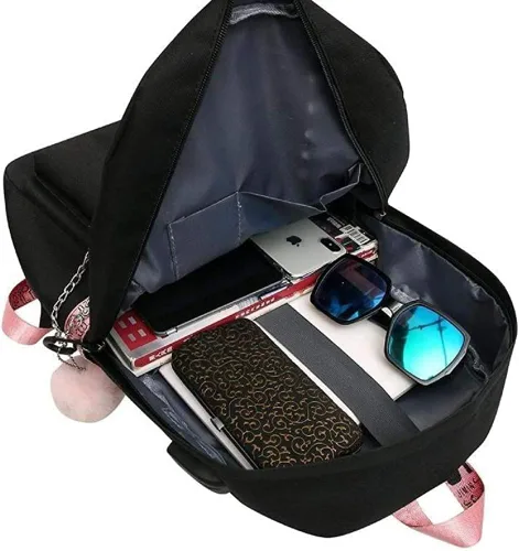 Vista 5 de Ultracase Stray Kids - Mochila escolar para niños, bolsa de libros, mochila casual, mochila casual para niñas con bolsa de lápices, 1, Mochilas