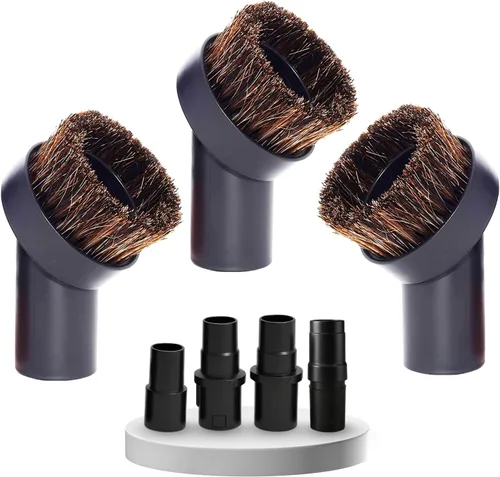 Vista 11 de Accesorio de cepillo para aspiradora de taller de 1.25" con pelo de caballo de 25 mm (2 piezas) - Cepillo redondo de polvo con cerdas suaves
