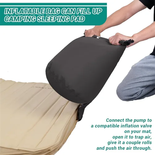 Vista 3 de KingCamp Bolsa de bomba de aire, bolsa de compresión enrollable ultraligera, multiusos, impermeable, para exteriores, bolsa de almacenamiento