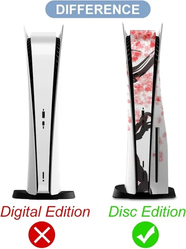Vista 2 de AoHanan Cherry Tree Blossom PS5 - Juego completo de calcomanías de vinilo para consola y controlador para Playstation 5 Disc Edition