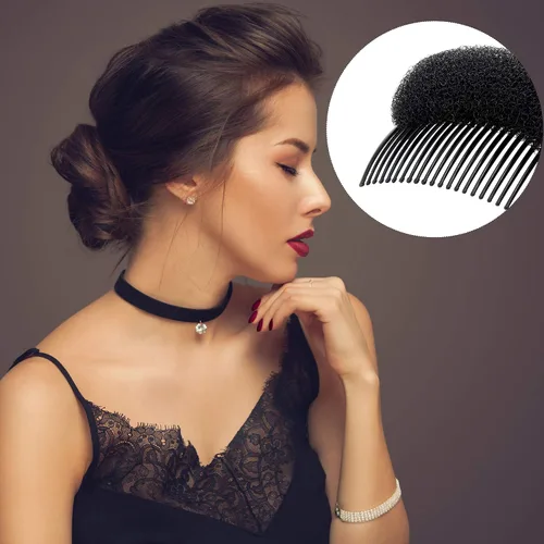 Vista 7 de 16 piezas de esponja para el cabello, herramientas de relleno de volumen, herramientas de trenzado simples, peines de base, accesorios de peinado