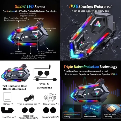 Vista 4 de Cascos de motocicleta modulares con Bluetooth de doble visera, aprobados por DOT FMVSS 218, casco de motocicleta abatible de cara completa