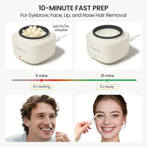 Vista 7 de Mini kit de depilación facial para mujeres, kit de depilación facial para depilación, kit de cera de cejas y labios con cuentas de 3.53 onzas, 50