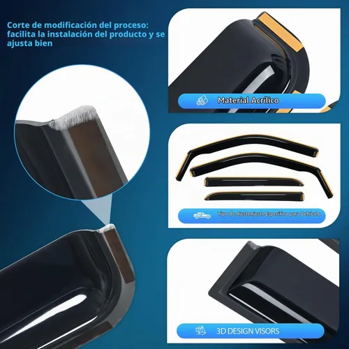 Vista 2 de Nilight protectores de lluvia para canal para Ram 1500 2009 2010 2011 2012 2013 2014 2015 2016 2017 2018 Crew Cab, 2019-2023 Ram 1500 Classic Body