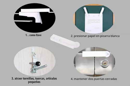 Vista 5 de 2PK Imán magnético para llaves de seguridad contra robo para pared con listones y gancho con clavija