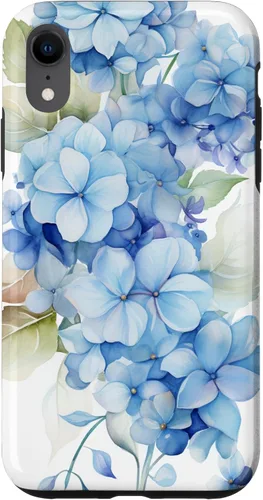 Vista 24 de Funda para iPhone 11 con patrón de acuarela de hortensias