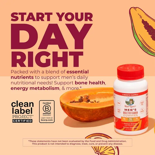 Vista 2 de Gomitas multivitamínicas para hombre con ingredientes orgánicos, vitaminas veganas para hombres Multivitamínicos diarios para hombres para apoyo