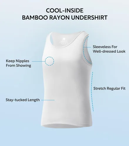 Vista 3 de DAVID ARCHY - Camisetas interiores de algodón y rayón de bambú con cuello redondo para hombre, de tirantes, paquete de 3 o 4