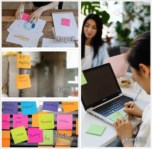 Vista 6 de Notas adhesivas a granel, 60 blocs de notas adhesivas, 3 x 3 pulgadas, 100 hojas/bloc, paquete de notas de colores brillantes surtidos, gran poder