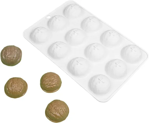 Vista 2 de Molde de silicona de grado alimenticio, bandeja para hacer chocolate y dulces de 12 cavidades para hornear, molde de postre