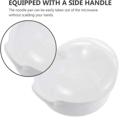 Vista 7 de Cuenco de vapor para microondas de 7.08 x 6.29 x 3.14 pulgadas, cuenco de cocina de plástico resistente al calor con asa lateral, recipiente