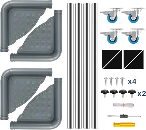 Vista 6 de SPACECARE Soporte para Mini Nevera Mueble Carretilla Móvil con 4 Ruedas con Seguro - Base Ajustable Soporte para Refrigerador Lavadora Carrito Móvil