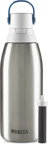 Vista 2 de Brita Botella de agua filtrada aislada con popote de repuesto para filtro de agua