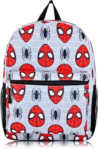 Vista 7 de Marvel Spider-Man - Mochila para niños, mochila escolar de 16 pulgadas Gris