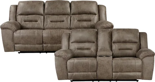 Vista 3 de Lexicon Juego de sala de estar reclinable, sofás reclinables manuales de pared, sofás para sala de estar, asientos de cine en casa, incluye sofá
