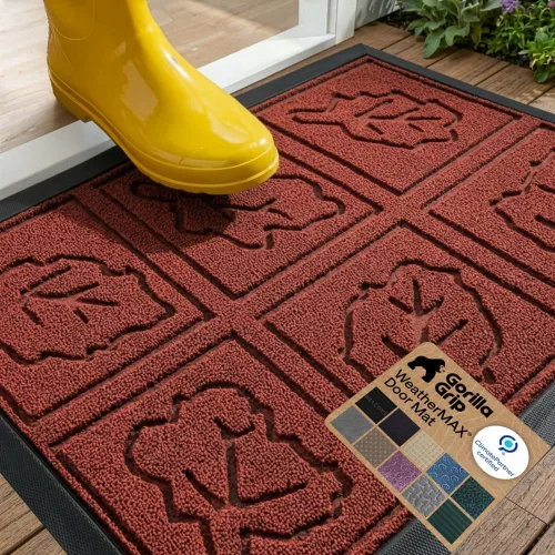 Vista 69 de Gorilla Grip - Tapete WeatherMax todo terreno 100% impermeable, caucho natural, resistente a manchas y decoloración, interior y exterior, fácil