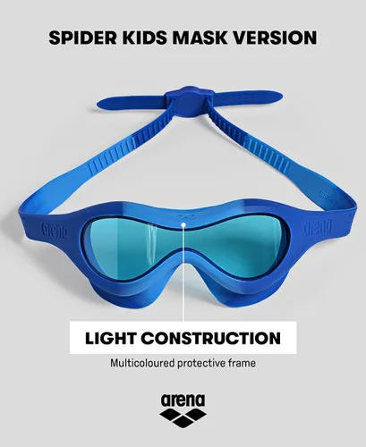 Vista 4 de ARENA Máscara de natación Spider unisex para niños, niños y niñas de 2 a 5 años, lente antivaho sin espejo, correa fácil de usar, visión amplia