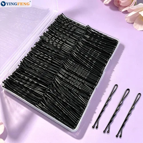 Vista 9 de Juego de 330 horquillas negras de 2.2 pulgadas, juego de horquillas con caja, horquillas para el cabello de alta calidad para niños, niñas