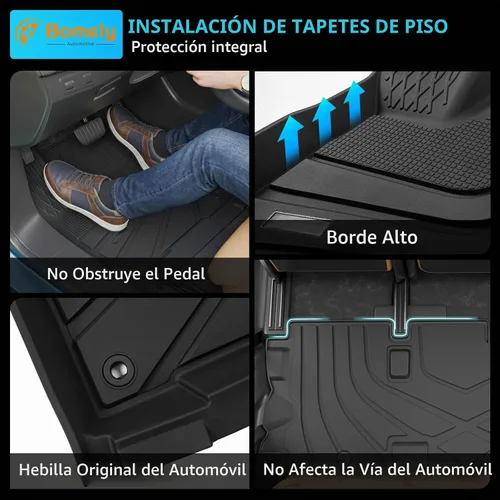 Vista 4 de Bomely - Juego de alfombrillas para Toyota Highlander 7 asientos 2014-2019 Compatible con Highlander 2014-2019