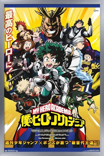 Vista 8 de Trends International My Hero Academia - Póster de pared de arte clave, 14.725 x 22.375 pulgadas, versión enmarcada de madera de granero Versión