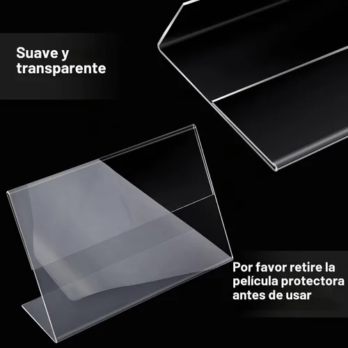 Vista 2 de Soaoo - 50 soportes acrílicos de 4 x 6 pulgadas, horizontal en forma de L