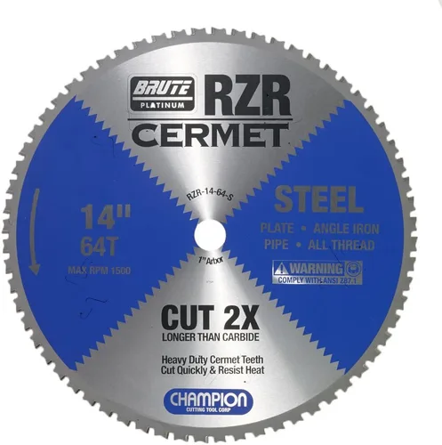 Vista 2 de Champion Cutting Tool Corp - Hoja de sierra circular de 5-3/8 pulgadas, 50T (RZR-538-50-ST), acero inoxidable
