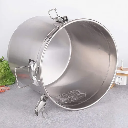 Vista 5 de Recipiente hermético de acero inoxidable con tapas, recipientes de almacenamiento de alimentos de metal de acero inoxidable 304 recipientes