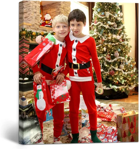 Vista 17 de GagetElec Foto personalizada al lienzo, impresiones en lienzo personalizadas con tus fotos (6 x 8 pulgadas enmarcadas), regalos de Navidad