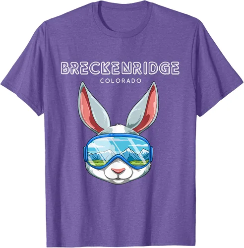 Vista 10 de Breckenridge Colorado USA - Camiseta de esquí y snowboard de conejo, Negro, S