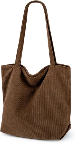 Vista 21 de Bolso de pana Iioscre para mujeres, bolsos hobo con cierre de cremallera, bolsos de hombro casuales de gran capacidad con bolsillos interiores