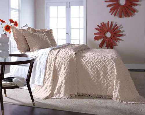 Vista 2 de Stylemaster colcha de chenilla empenachada con diseño de rombos