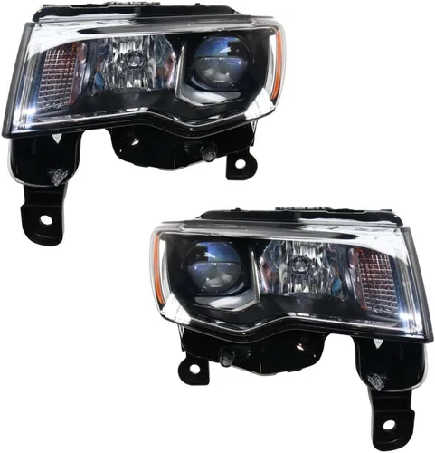 Vista 7 de Para Jeep Grand Cherokee 2017 2018 2019 2020 2021 lado del conductor de faros delanteros Tipo estándar Carcasa cromada Certificado CAPA