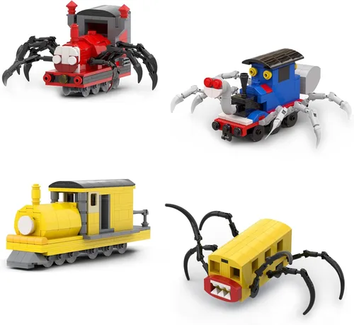 Vista 8 de Juego de bloques de construcción de figuras de Charles, juguetes de modelo de monstruo de tren araña de juego de terror, ladrillos de construcción