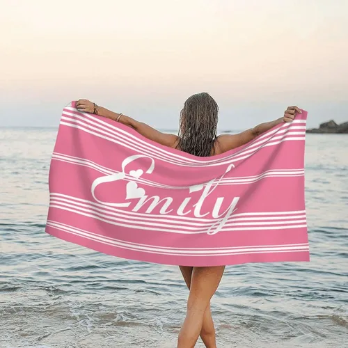 Vista 15 de Toalla de playa personalizada para niños y adultos, toallas de playa sin arena con nombre, toalla de playa personalizada de secado rápido, súper