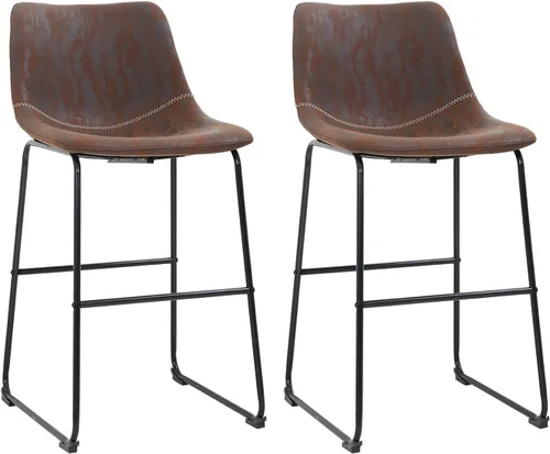 Vista 9 de PayLessHere Juego de 2 sillas de comedor, sillas de cocina, sillas de sala de estar, taburetes de mostrador con respaldo, isla de cuero (18 pulgadas)