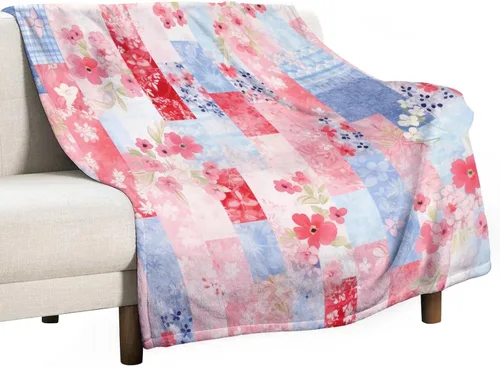 Vista 35 de Manta de verano con parches bohemios, vintage, bohemia, acogedora manta de franela para sofá, cama para niños y adultos, 30 x 40 pulgadas, manta