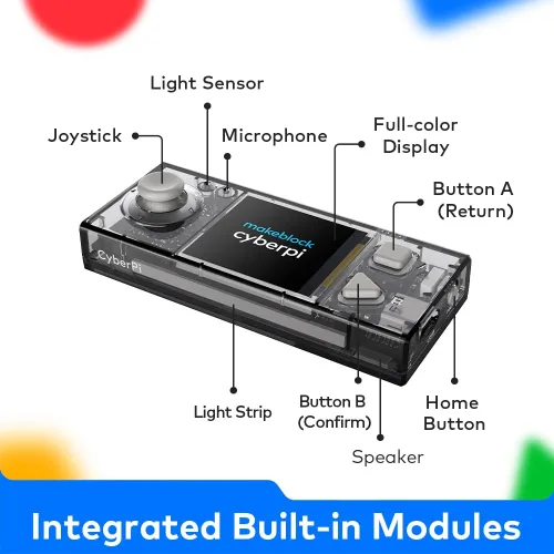 Vista 3 de Makeblock Cyberpi Kit basado en proyectos, codificación para niños de 8 a 12 años, compatible con programación Scratch & Python, robot programable