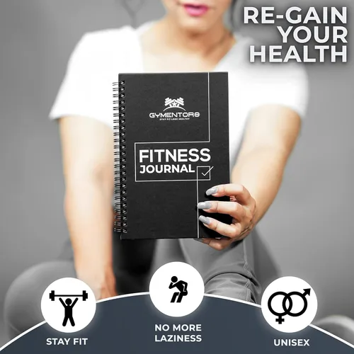 Vista 7 de Diario de fitness A5, papel de 120 GSM, diario de entrenamiento con tapa dura y encuadernación en espiral de calidad, registro de entrenamiento