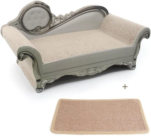 Vista 10 de SONGWAY Cama rascador de cartón para gatos, tabla rascador para gatos en forma de sofá, bonita almohadilla para rascar para gatos de interior que