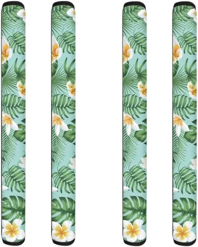 Vista 15 de Coldinair Fundas protectoras antideslizantes para manijas de puerta de refrigerador con estampado de mármol aguamarina, asas de decoración