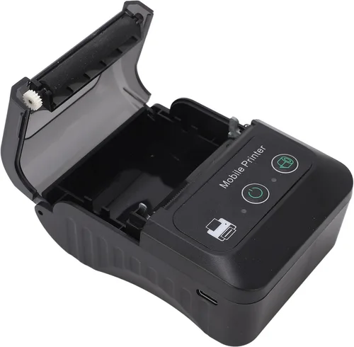 Vista 4 de Mini impresora térmica de código QR portátil de 2.283 in, impresora térmica de recibos USB, impresora térmica de recibos USB inalámbrica de 2